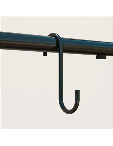 Outsunny 3 Tier Plant Stand with Hanging Rod and Hooks, Metal Plant Rack Shelf, Ladder Flower Pot for Indoor Outdoor Porch Balco