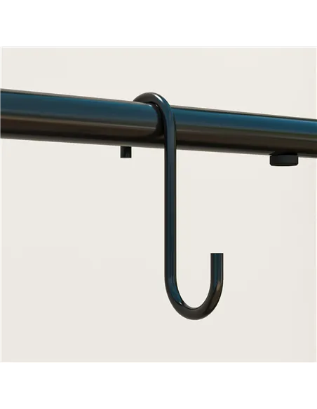 Outsunny 3 Tier Plant Stand with Hanging Rod and Hooks, Metal Plant Rack Shelf, Ladder Flower Pot for Indoor Outdoor Porch Balco