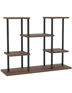 Outsunny Four-Tier Wooden Shelf Plant Stand