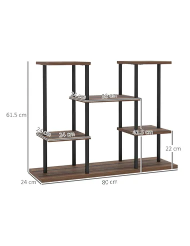 Outsunny Four-Tier Wooden Shelf Plant Stand