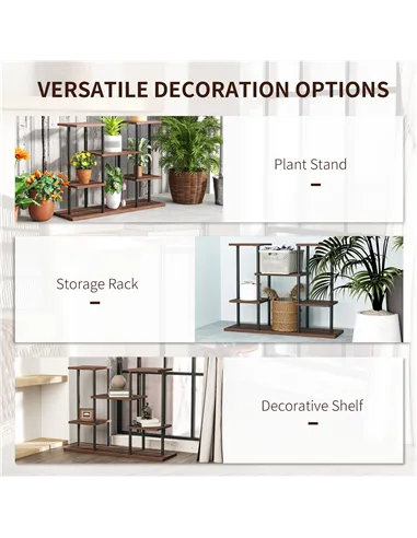 Outsunny Four-Tier Wooden Shelf Plant Stand