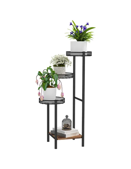 Outsunny Four-Tier Steel Plant Stand - Black