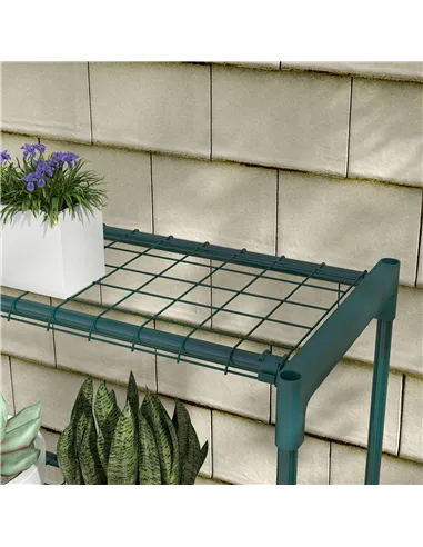 Outsunny Modern Plant Stand, 4-Tier Planter Holder with Steel Frame, Outdoor Flower Display Rack for Potted Plants Garden Balcon