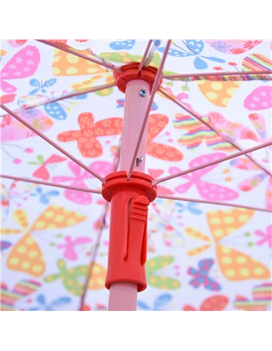 Outsunny Kids Outdoor Bistro Table and Chair Set Butterfly Pattern Garden Patio Backyard with Removable & Height Adjustable Para