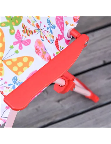 Outsunny Kids Outdoor Bistro Table and Chair Set Butterfly Pattern Garden Patio Backyard with Removable & Height Adjustable Para