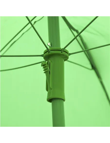 Outsunny Kids Folding Picnic Table Chair Set w/ Parasol, Green