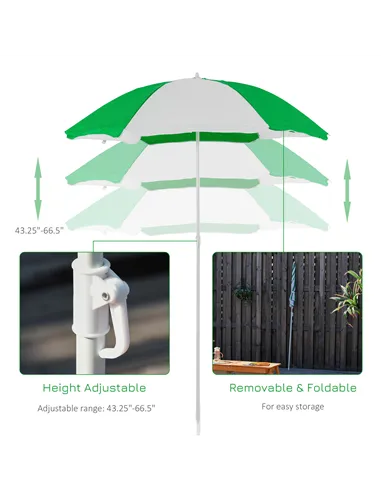 Outsunny Kids Picnic Table with Benches, Wooden Sand and Water Table, Adjustable Parasol, Storage Bins, for Kids 3-6 Years, Brow