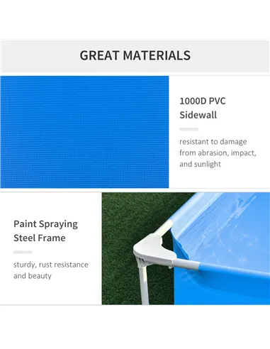 Outsunny Steel Frame Pool with Filter Pump, Filter Cartridge, Reinforced Sidewalls Rust Resistant Above Ground Swimming Pool 292