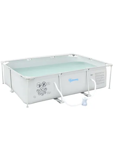 Outsunny Steel Frame Pool with Filter Pump, Filter Cartridge, Reinforced Sidewalls Rust Resistant Above Ground Swimming Pool 292