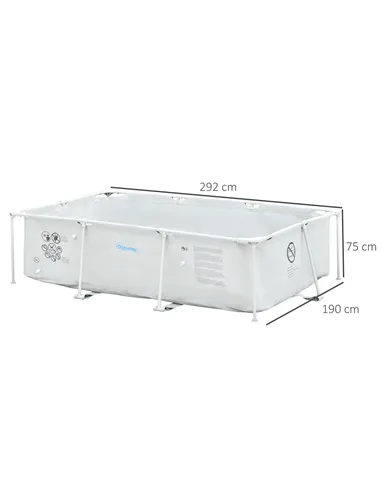 Outsunny Steel Frame Pool with Filter Pump, Filter Cartridge, Reinforced Sidewalls Rust Resistant Above Ground Swimming Pool 292