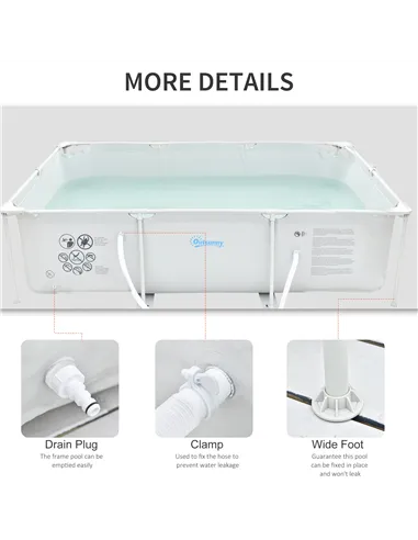 Outsunny Steel Frame Pool with Filter Pump, Filter Cartridge, Reinforced Sidewalls Rust Resistant Above Ground Swimming Pool 292