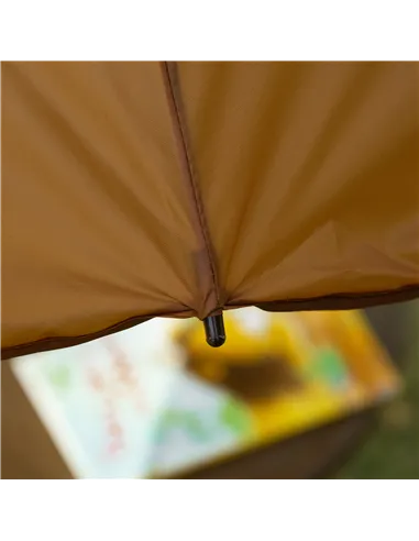 Outsunny Kids Bistro Table and Chair Set, Outdoor Folding Garden Furniture w/Monkey Design, Removable, Adjustable Sun Umbrella, 