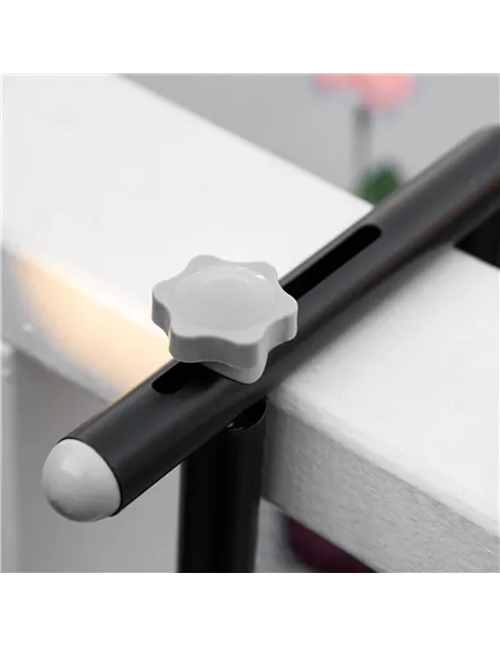 Outsunny Balcony Hanging Table, Metal Wall Mount Desk, Adjustable Folding Balcony Deck Table for Patio and Garden, Black