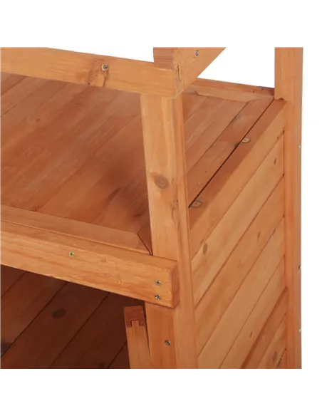 Outsunny Multi-function Potting Bench Table w/ Storage Cabinet and Galvanized Table Top, Wooden Planting Workstation, 98cm x 47c