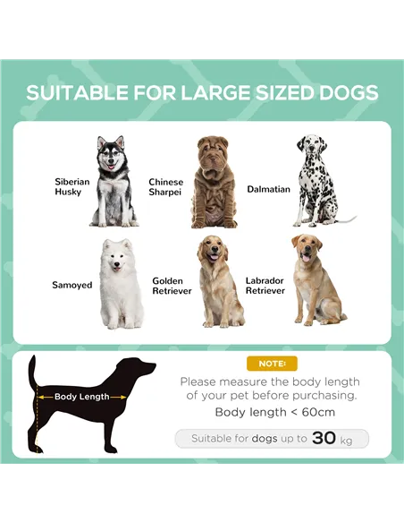 PawHut Raised Dog Bed Waterproof Elevated Pet Cot with Breathable Mesh UV Protection Canopy Grey, for Large Dogs, 92 x 76 x 90cm