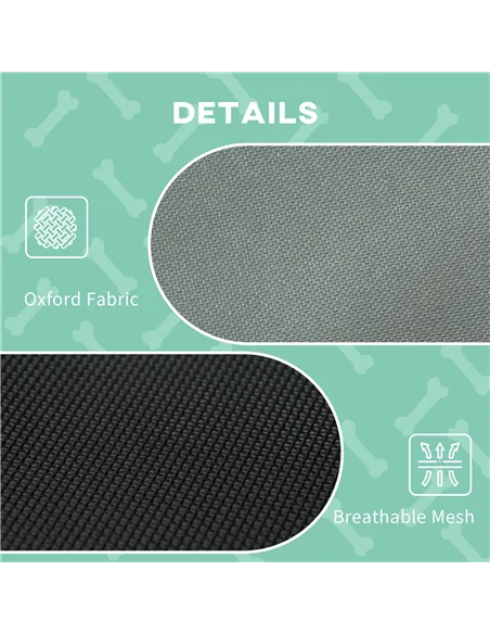 PawHut Raised Dog Bed Waterproof Elevated Pet Cot with Breathable Mesh UV Protection Canopy Grey, for Large Dogs, 92 x 76 x 90cm