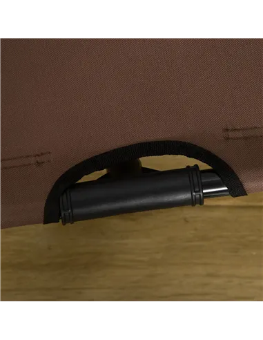 PawHut Raised Dog Bed Waterproof Elevated Pet Cot with Breathable Mesh UV Protection Canopy Brown, for XL Dogs, 122 x 92 x 108cm