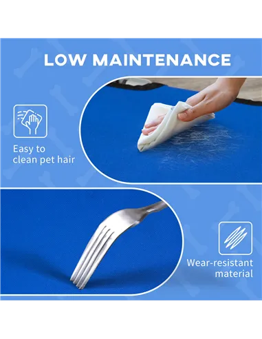 PawHut Raised Dog Bed Cat Elevated Lifted Portable Camping w/ Metal Frame Blue (Large)