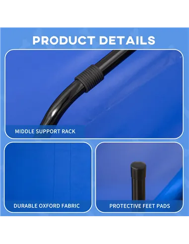 PawHut Raised Dog Bed Cat Elevated Lifted Portable Camping w/ Metal Frame Blue (Large)