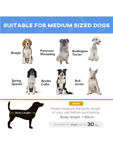 PawHut Raised Dog Bed Cat Elevated Lifted Portable Camping w/ Metal Frame Blue (Large)