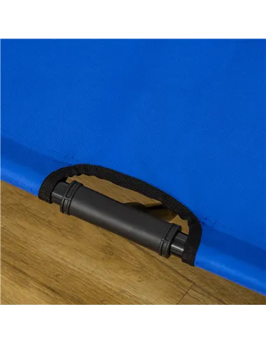 PawHut Raised Dog Bed Cat Elevated Lifted Portable Camping w/ Metal Frame Blue (Large)