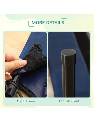 PawHut Raised Dog Bed Cat Elevated Lifted Puppy Pet Elevated Cot Portable Camping Basket – Blue (Medium)