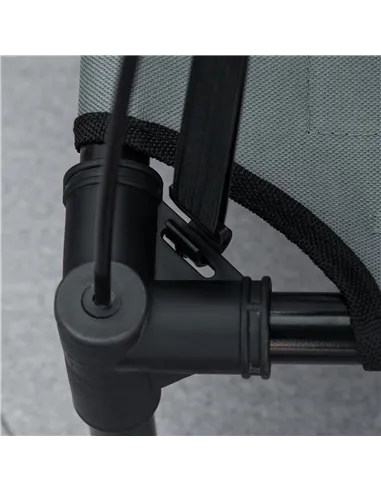 PawHut Raised Dog Bed Waterproof Elevated Pet Cot with Breathable Mesh UV Protection Canopy Grey, for Small Dogs, 61 x 46 x 62cm