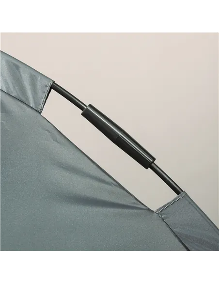 PawHut Raised Dog Bed Waterproof Elevated Pet Cot with Breathable Mesh UV Protection Canopy Grey, for Medium Dogs, 76 x 61 x 73c