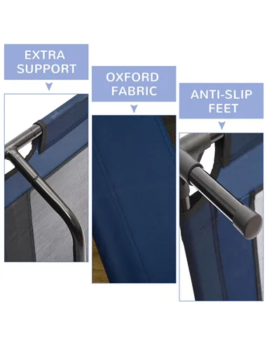 PawHut Raised Dog Bed Cat Elevated Lifted Puppy Pet Elevated Cot Portable Camping Basket – Blue (Large)