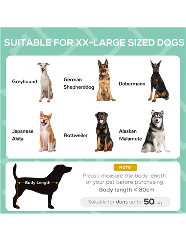 PawHut Raised Dog Bed Waterproof Elevated Pet Cot with Breathable Mesh UV Protection Canopy Grey, for XL Dogs, 122 x 92 x 108cm