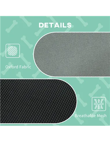 PawHut Raised Dog Bed Waterproof Elevated Pet Cot with Breathable Mesh UV Protection Canopy Grey, for XL Dogs, 122 x 92 x 108cm