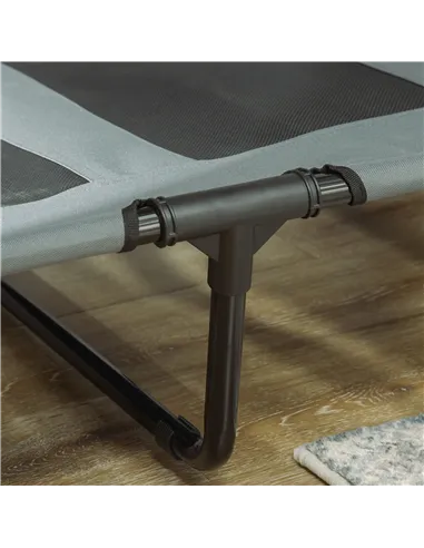 PawHut Raised Dog Bed Waterproof Elevated Pet Cot with Breathable Mesh UV Protection Canopy Grey, for XL Dogs, 122 x 92 x 108cm