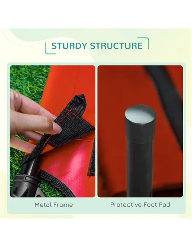 PawHut Raised Dog Bed Cat Elevated Lifted Portable Camping w/ Metal Frame Black and Red (Small)