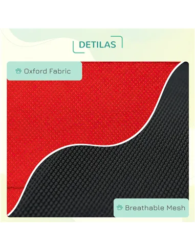 PawHut Raised Dog Bed Cat Elevated Lifted Portable Camping w/ Metal Frame Black and Red (Small)