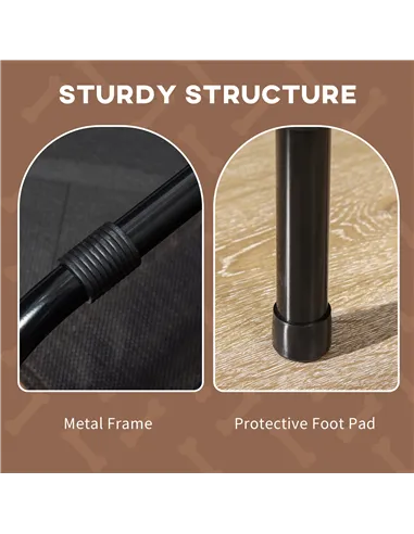 PawHut Raised Dog Bed Waterproof Elevated Pet Cot with Breathable Mesh UV Protection Canopy Brown, for Medium Dogs, 76 x 61 x 73