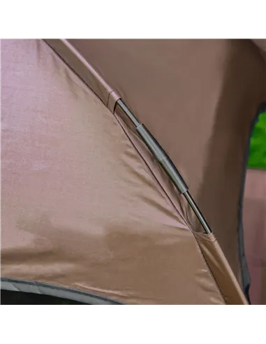 PawHut Raised Dog Bed Waterproof Elevated Pet Cot with Breathable Mesh UV Protection Canopy Brown, for Medium Dogs, 76 x 61 x 73