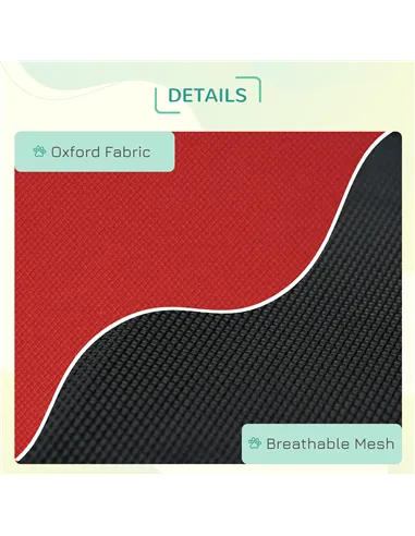 PawHut Raised Dog Bed Cat Elevated Lifted Portable Camping w/ Metal Frame Black and Red (Medium)