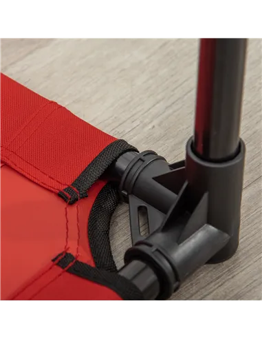 PawHut Raised Dog Bed Cat Elevated Lifted Portable Camping w/ Metal Frame Black and Red (Medium)