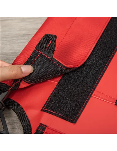 PawHut Raised Dog Bed Cat Elevated Lifted Portable Camping w/ Metal Frame Black and Red (Medium)