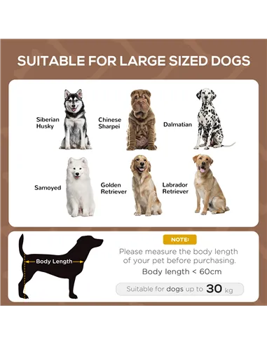 PawHut Raised Dog Bed Waterproof Elevated Pet Cot with Breathable Mesh UV Protection Canopy Brown, for Large Dogs, 92 x 76 x 90c