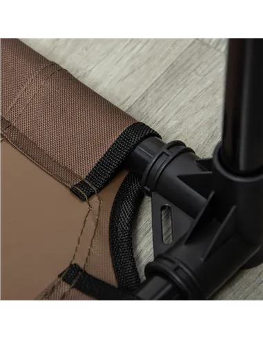 PawHut Raised Dog Bed Waterproof Elevated Pet Cot with Breathable Mesh UV Protection Canopy Brown, for Large Dogs, 92 x 76 x 90c