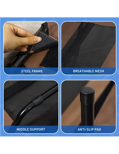 PawHut Raised Dog Bed Cooling Elevated Pet Cot with Breathable Mesh for Indoor Outdoor Use Brown, XX Large, 122 x 92 x 23cm