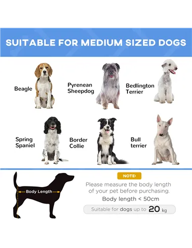 PawHut Raised Dog Bed Cat Elevated Lifted Portable Camping w/ Metal Frame Blue (Medium)