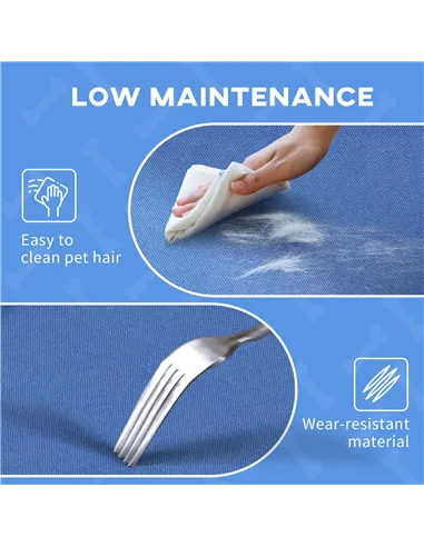 PawHut Raised Dog Bed Cat Elevated Lifted Portable Camping w/ Metal Frame Blue (Medium)