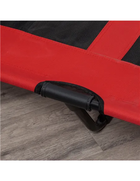 PawHut Raised Dog Bed Cooling Elevated Pet Cot with Breathable Mesh for Indoor Outdoor Use Red, XX Large, 122 x 92 x 23cm