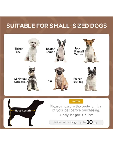 PawHut Raised Dog Bed Waterproof Elevated Pet Cot with Breathable Mesh UV Protection Canopy Brown, for Small Dogs, 61 x 46 x 62c