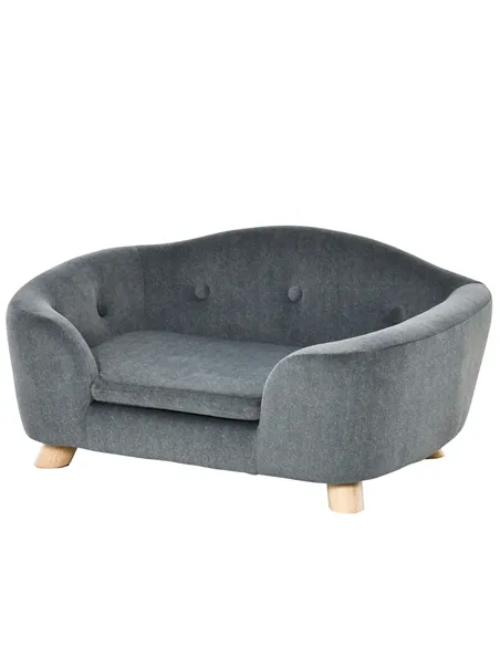 PawHut Dog Sofa Bed Pet Chair Couch with Water Resistant Fabric, Kitten Lounge with Soft Cushion, Wooden Frame for Mini Size Dog