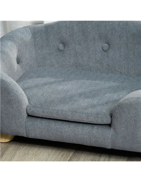 PawHut Dog Sofa Bed Pet Chair Couch with Water Resistant Fabric, Kitten Lounge with Soft Cushion, Wooden Frame for Mini Size Dog