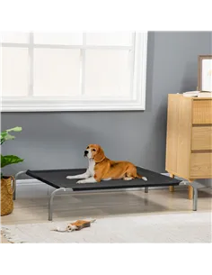 PawHut Elevated Pet Bed Cooling Raised Cot Style Bed for Large Medium Sized Dogs with Non-slip Pads Steel Frame Breathable Mesh  2