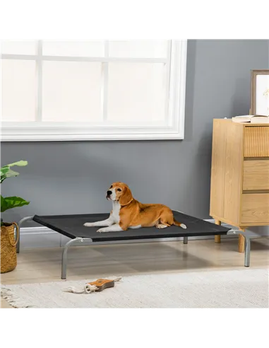 PawHut Elevated Pet Bed Cooling Raised Cot Style Bed for Large Medium Sized Dogs with Non-slip Pads Steel Frame Breathable Mesh 
